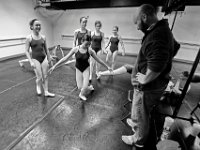 Joy Li, 12, performs a curtsy to ballet instructor, James Brown before leaving the studio floor at the end of her class at the New Bedford Ballet studio on Purchast Street in the north end of New Bedford.   [ PETER PEREIRA/THE STANDARD-TIMES/SCMG ]